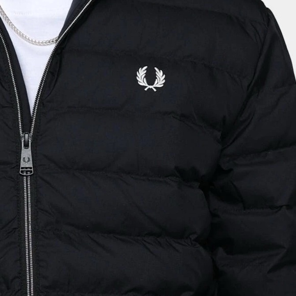 Fred Perry Black Hooded Insulated Jacket - Picture 8 of 12